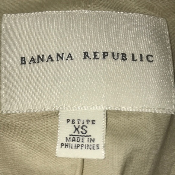 BANANA REPUBLIC linen wool blend cropped tweed blazer jacket petite NEW size XS - Picture 6 of 11